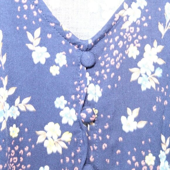 ✨2/$20 Torrid Navy Floral Stretch Challis Corset Back Top 00 Medium Large H12553 - Picture 6 of 12